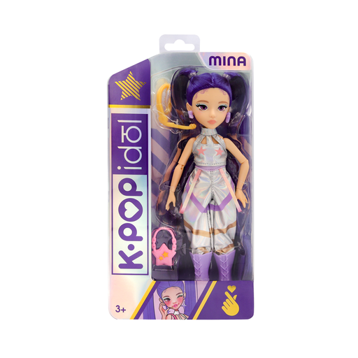 K-Pop Idols Fashion Doll Mina with purple twin-tail hair
