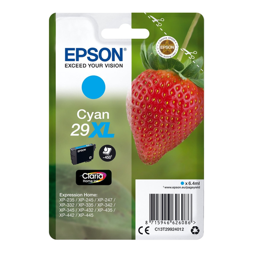 Epson Strawberry Singlepack Cyan 29XL Claria Home Ink