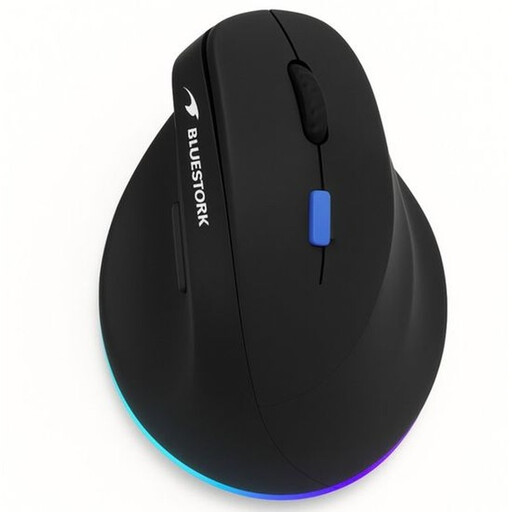 Ergonomic mouse right-handed-Blue touch-2.4G+BT-4800DPI-Black