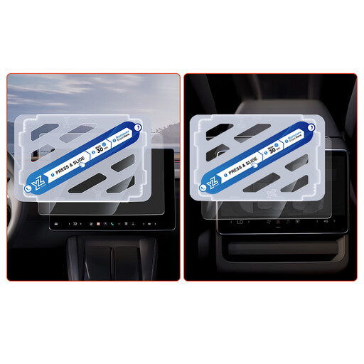 YZ 15.4in Front & 8in Rear Tempered Glass Screen Protector for Tesla Model 3 Highland 2024?2026 & Model Y Juniper 2025