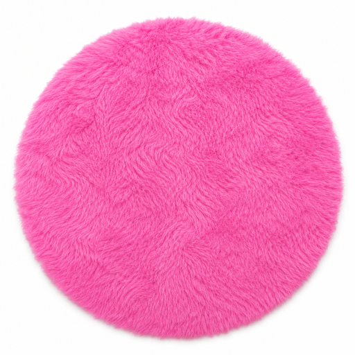 Large Plush Faux Wool Round Area Rug, 180x180cm Soft Shaggy Circle Carpet, Non-Slip Floor Mat for Living Room, Bedroom Decor (Pink)