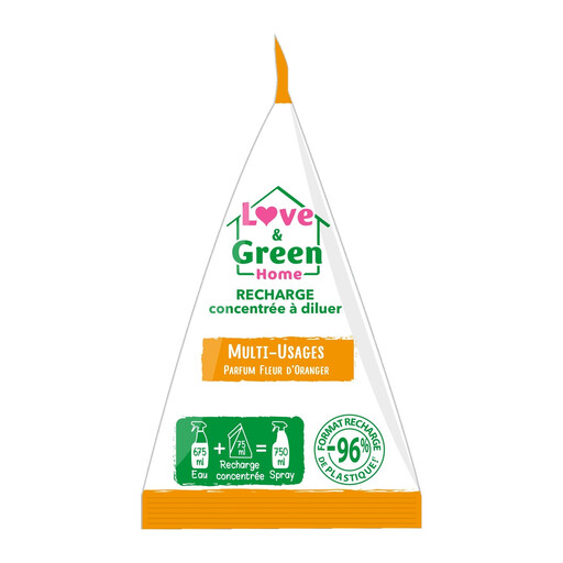LOVE&GREEN Home Concentrated Multi-Purpose Spray Refill, Orange Blossom Scent, 75ml