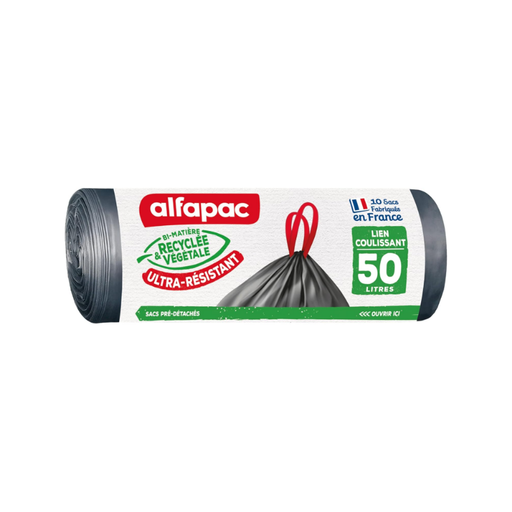 ALFAPAC Ultra-Resistant Drawstring Trash Bags 50L