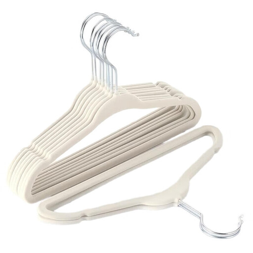 30-Pack Non-Slip Velvet Kids' Hangers in Beige