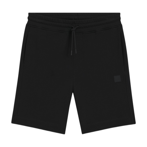 Boss Cotton-Terry Shorts with Logo Patch in Black