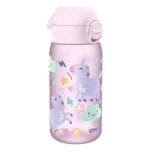 ION8 Kids Water Bottle BPA Free Pink Unicorns 350 ml