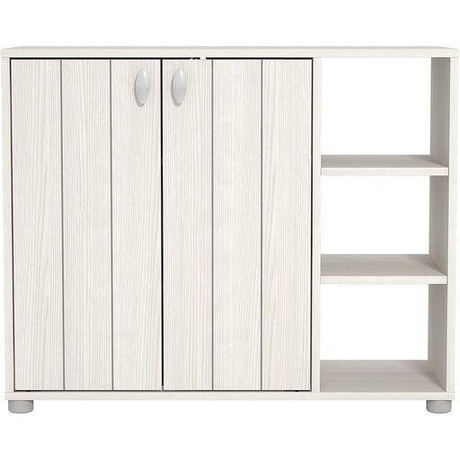 Galano Hansel 24-Pair Shoe Cabinet in Cream Oak