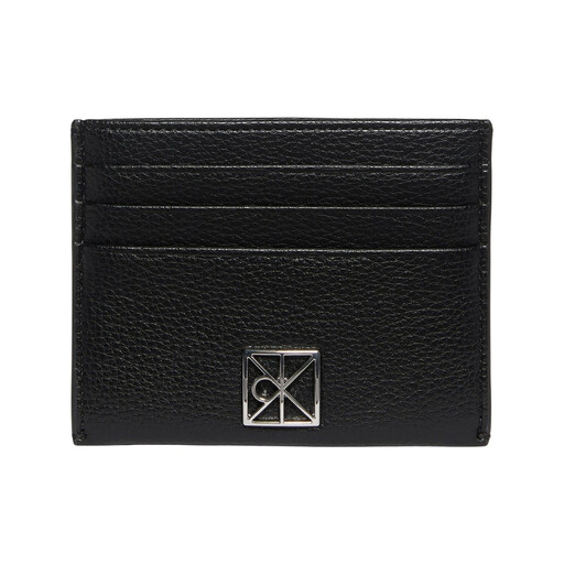 Calvin Klein Leather RFID Emblem Cardholder - Black