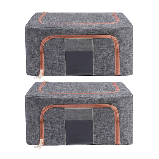 2 Pack 22L Small Foldable Closet Organizers with Lids