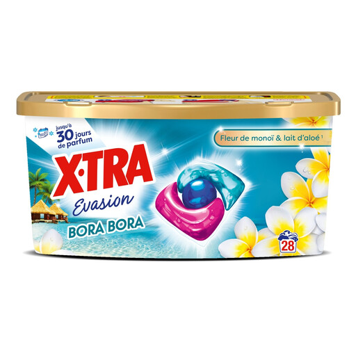 X-TRA Laundry Pods Monoi Flower & Aloe Milk Bora Bora Escape 28 Pods