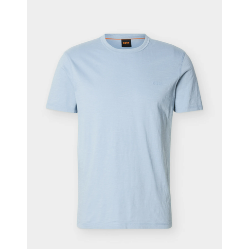 Boss Cotton Jersey T-shirt with a Twill Patch - Light/Pastel Blue