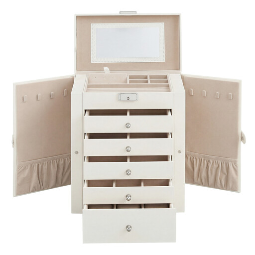 JOYFURNOS Jewellery Box 6 Tiers, Jewellery Case with 5 Drawers