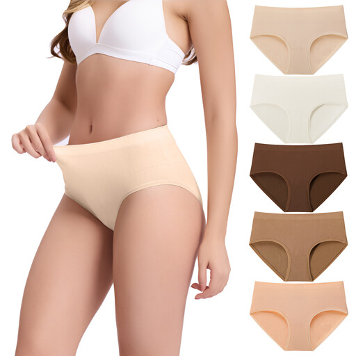 BAMBOO COOL Women's Breathable Mid-Waist Knickers, Colour Group A M (5 Pack)