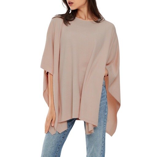 PULI Women's Pullover Poncho in Tan