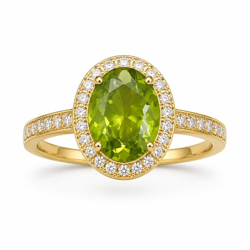 Verbex peridot zirconia open ring