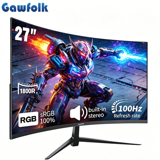 Gawfolk 27" Curved Monitor FHD 100Hz
