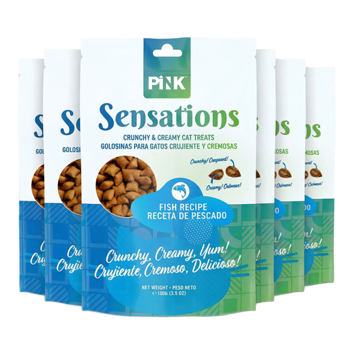 PINK Crunchy Crunch Cat Treats with Salmon