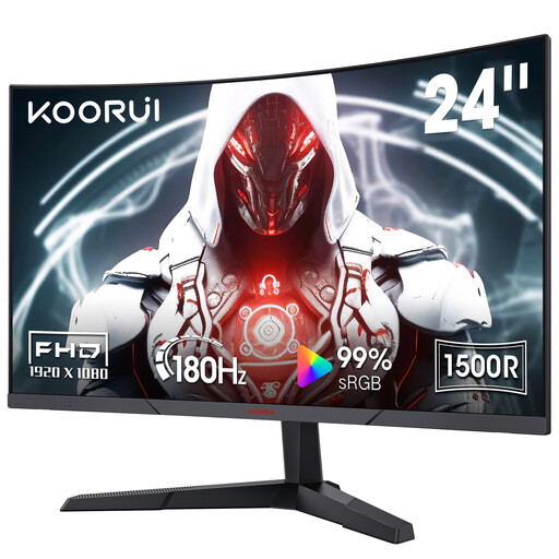 KOORUI 24Inch 180Hz Curved Gaming Monitor