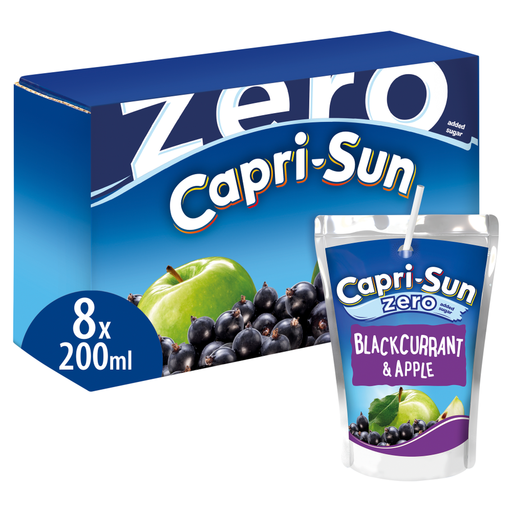 Capri-Sun Zero Blackcurrant pouches, 8 x 200ml