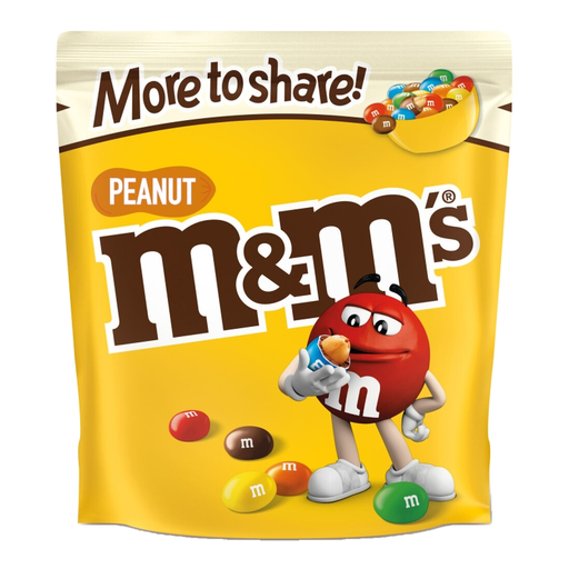 M&Ms Milk Chocolate Peanuts Candy More To Share 200g Pouch
