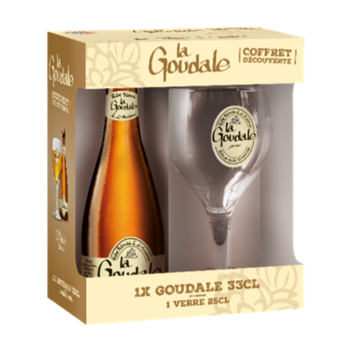 Pack LA GOUDALE Bière Blonde de Luxe à l'Ancienne 7.2% 33 cl + 1 Verre