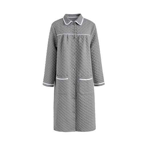 IZURIA Lapel Light Grey Long Sleeved Robe L