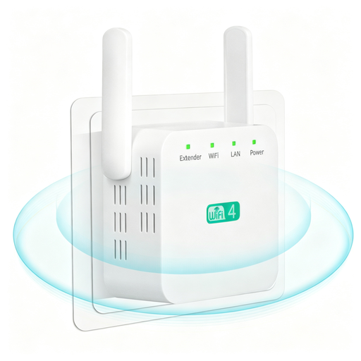 白色小巧型 Wi-Fi 扩展器，2.4G，英规插头