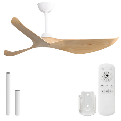 Sofucor 38k009 38inch Downrod White ceiling fan No Light