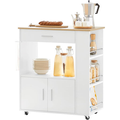 SoBuy Rolling Kitchen Island with Storage