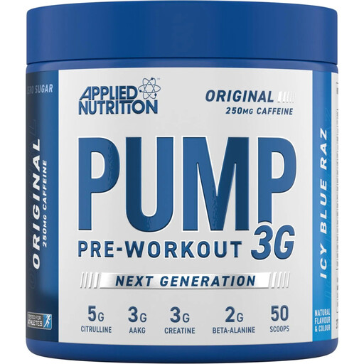 Applied Nutrition Pump 3G Pre Workout Powder Icy Blue Raspberry Flavour
