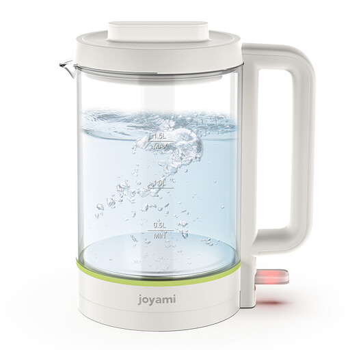 Joyami Glass Kettle 1.5L Stainless Steel Quick Cooker en verre, inox, à ébullition rapide