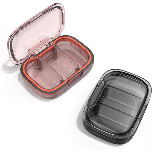 GAONLY Portable Pill Case, 3-Compartment Organiser, Pack of 2