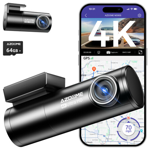 AZDOME M300S 4K Dash Cam Front and Rear