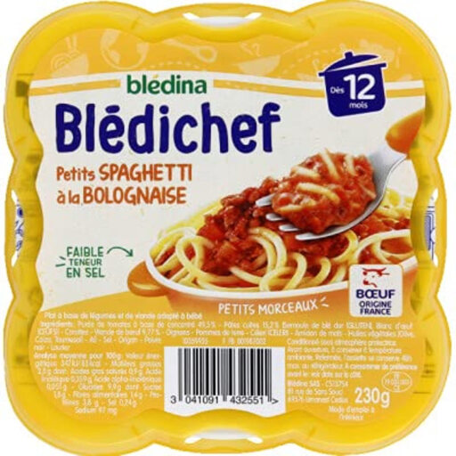BLEDINA BLEDICHEF Bolognese Spaghetti, From 12 Months, 230 g