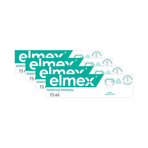 Elmex Sensitive Original sans colorant, lot de 4