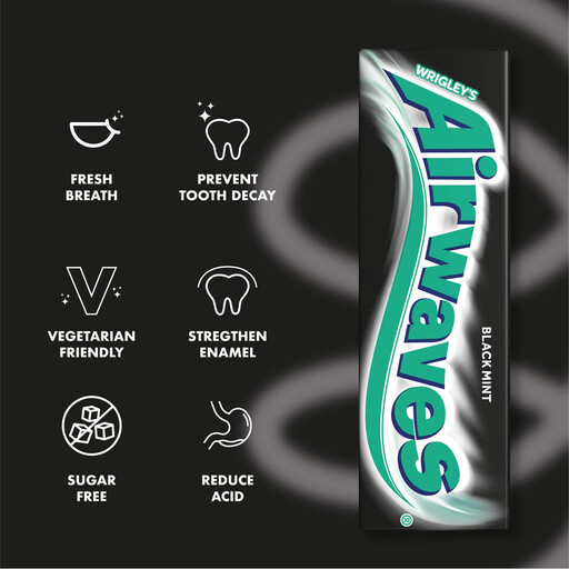 GUM DR Airwaves Black Menthol 口香糖，10 片装
