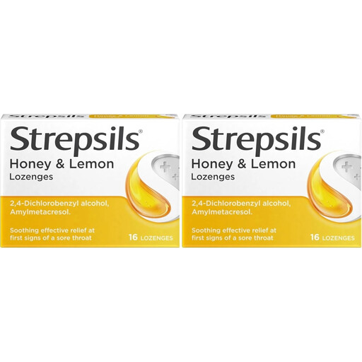 Strepsils Sore Throat Relief Lozenges Honey and Lemon Flavour