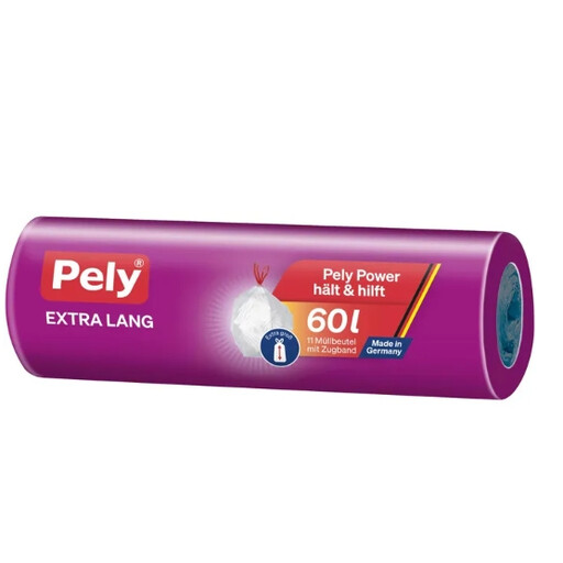 Pely Zugbandbeutel Extra Lang 60L Anti-Geruch 11 Stk