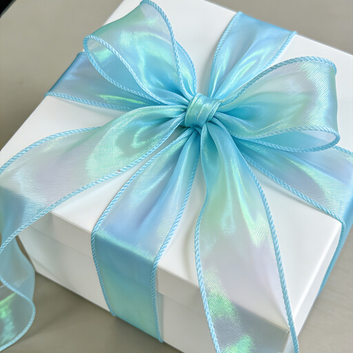 JU7CER 2-Piece Iridescent Fishtail Ribbon Set [Ice Blue]