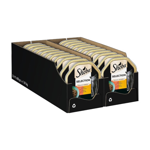 Sheba Bowl Wet Cat Food Selection in Sauce with Beef and Turkey 22 x 85g