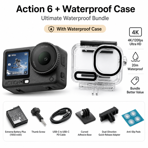 DJI Osmo Action 6 Standard Combo + Action 6 Waterproof Case