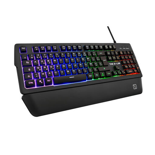 THE G-LAB Keyz Palladium Wired Gaming Keyboard RGB Membrane Full Size - AZERTY - Black