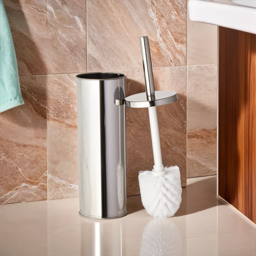 Maison by Premier Compact Stainless Steel Toilet Brush And Holder, Chrome Finish Toilet Brush Set, Durable Toilet Cleaner Brush