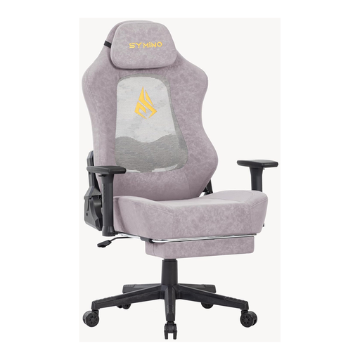 SYMINO Ergonomic Gaming Chair with Breathable Cut-Out Backrest, Pink