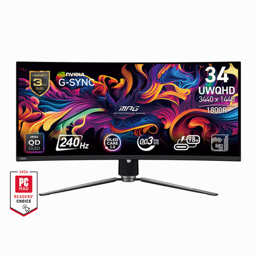 MSI MPG 341CQPX QD-OLED 34-inch Curved Black PC Monitor