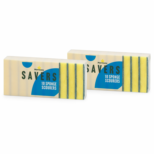 Morrisons Savers 海绵百洁布，每包 10 个，共 2 包