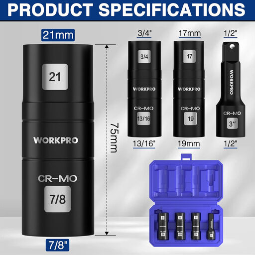 WORKPRO 1/2" DR. Impact Socket Set