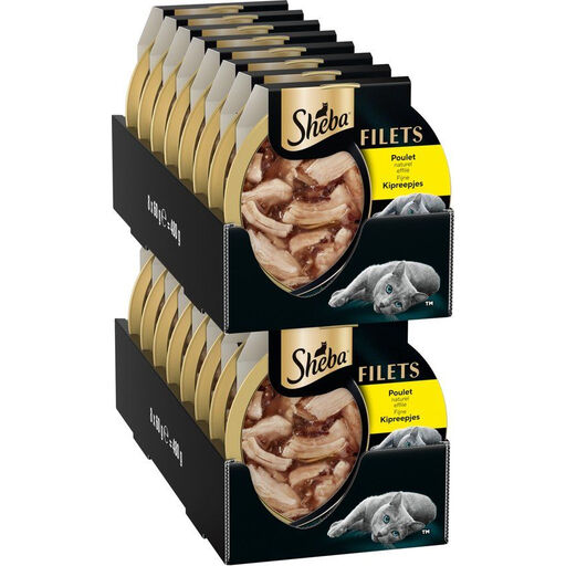 Sheba filets de blanc de poulet en sauce pour chat, 16 × 60 g