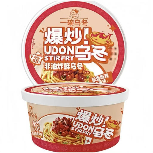 Yi Wan Wu Dong Stir-Fried Udon Noodles Spicy Mala Flavor with Peanut Sesame Sauce 257g