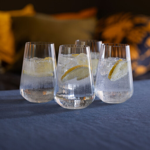 DARTINGTON Crystal Cheers 压纹高平底杯，4 件套